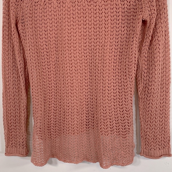 Hippie Rose Boho Crochet Lace Hi-Low Hemline Women’s Size M Orange Sweater - Picture 12 of 16